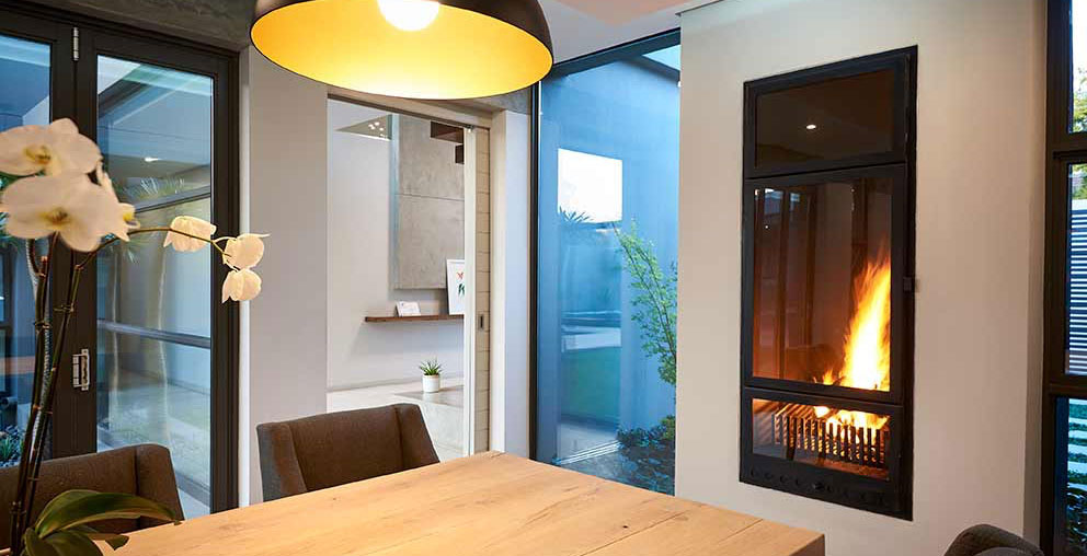 Custom Vertical Built-in Fireplace