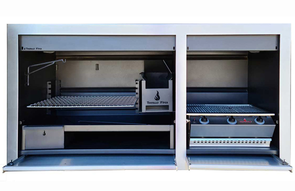 1650 mm Combination Professional Built-in Braai with stainless steel facade