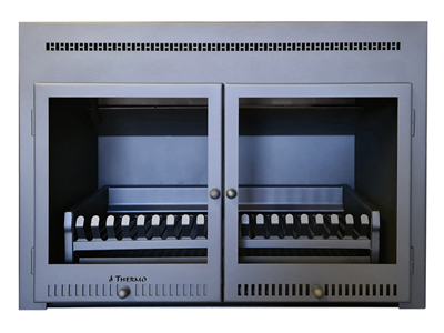 850mm slow-burning built-in fireplace with glass doors