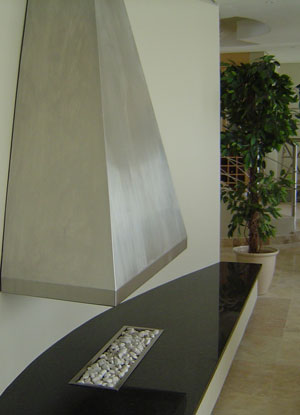 Stainless steel gather above gas unit