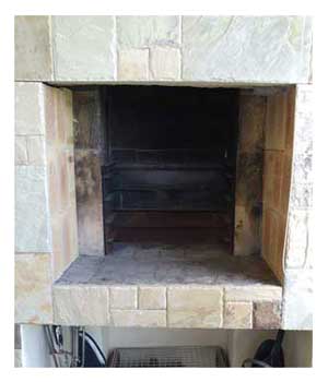 Brick braai before