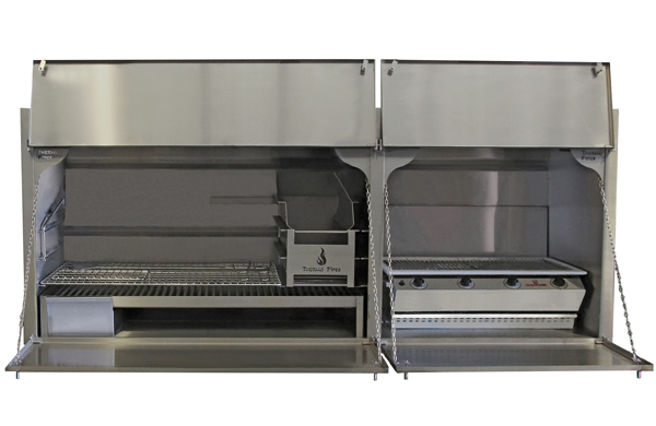 2050 mm Combination braai - full stainless steel2050 mm Combination braai - full stainless steel - with 4Burner Chad-o-Chef