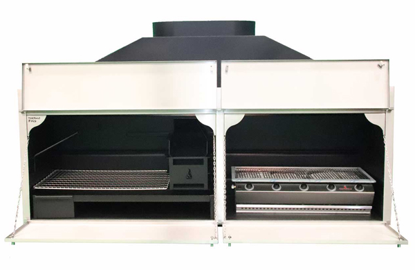 2250 mm combination braai with stainless facade & 5Burner Chad-o-Chef