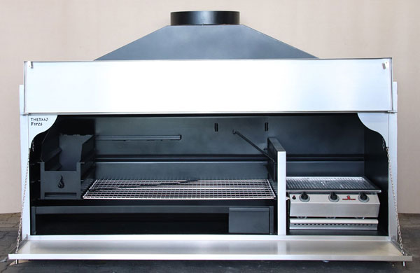 2050 mm Custom Combination braai with half divider (single doors) and 3Burner Chad-o-Chef