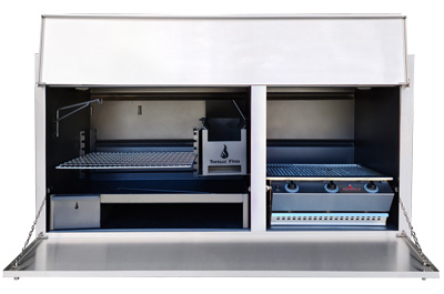 1500 mm combination braai - with 3Burner Chad-o-Chef