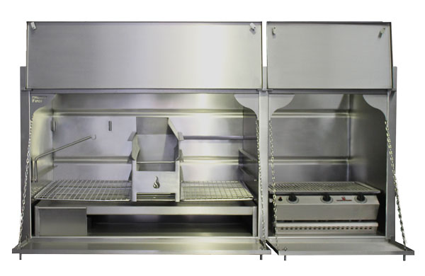 De Luxe 1850 mm combination braai - with 3Burner Chad-o-Chef