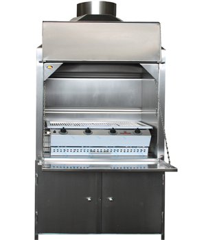 900mm Stainless Steel Freestanding braai with 4Burner Sizzler