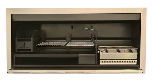 1850 mm Professional combination braai with S/S facade, without divider