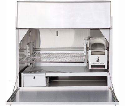 1000mm De Luxe Built-in Braai in brushed 304 stainless steel