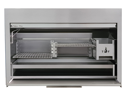 1150mm Premium Built-in Braai in brushed 304 stainless steel