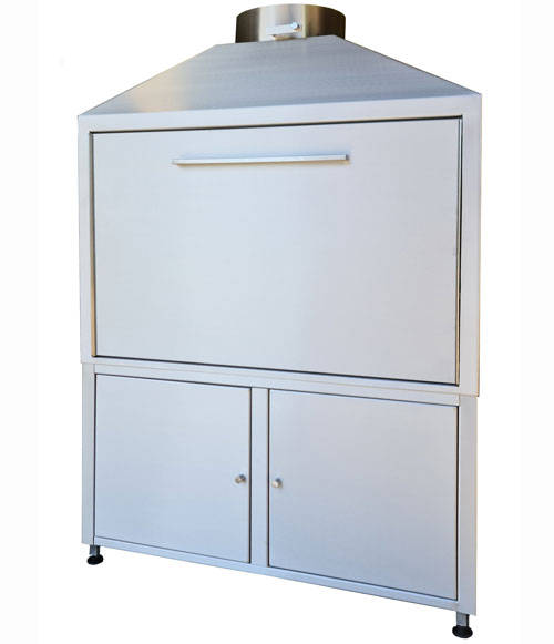 1200mm Professional Freestanding Braai in brushed 304 stainless steel - closed