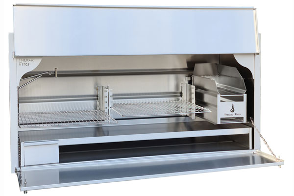 1500mm De Luxe Built-in Braai - in brushed 304 stainless steel