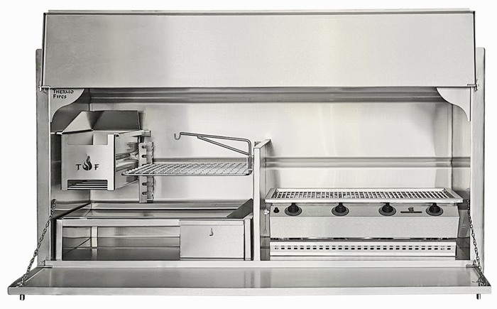 1650 mm deLuxe Combination Braai with 4Burner Sizzler