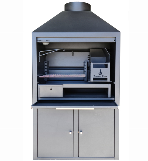 900mm Professional 3CR12 Freestanding braai with slide-in door