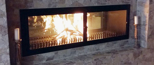 1500mm custom double-sided built-in fireplace