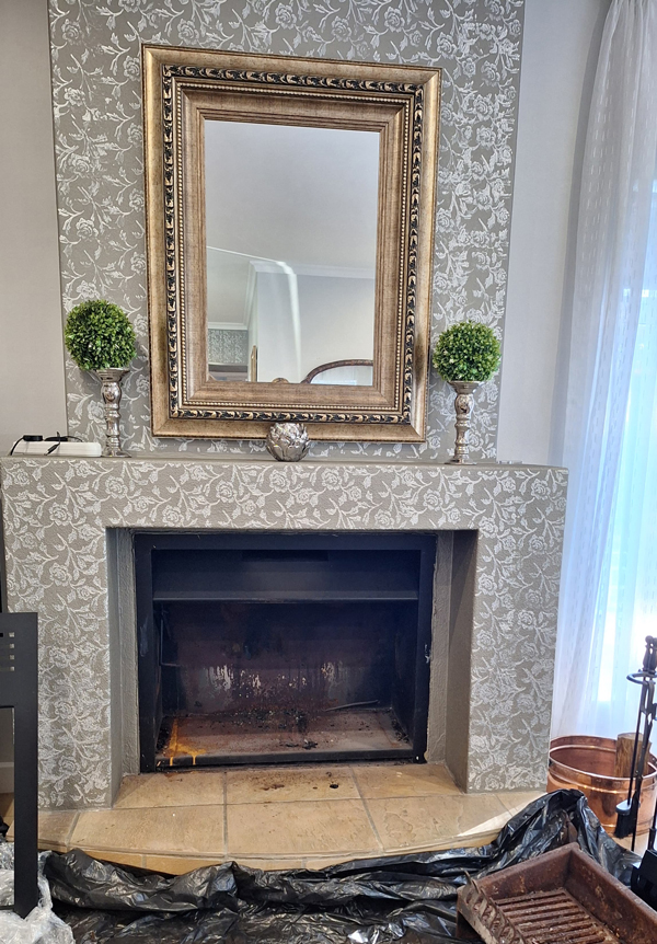 BEFORE - Customer's old existing steel fireplace