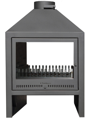 600 mm Double-sided Slimline Freestanding fireplace with Glass Doors