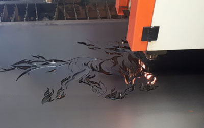 Flaming Horse being cut